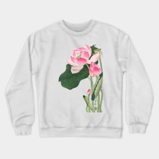 Blooming lotus flowers Japanese artwork Crewneck Sweatshirt